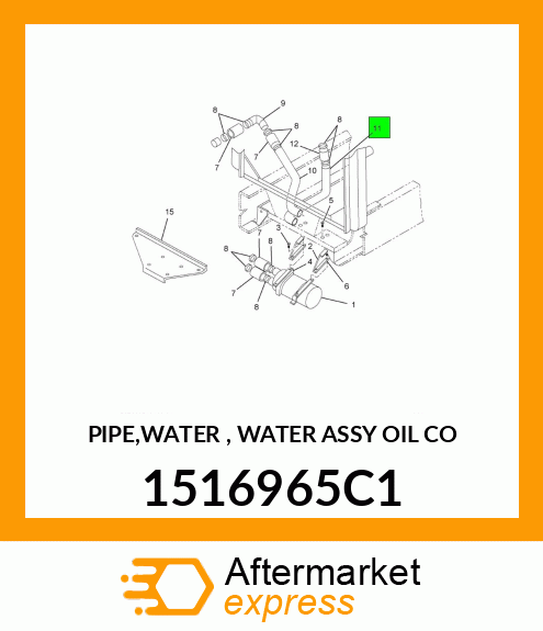 PIPE,WATER , WATER ASSY OIL CO 1516965C1