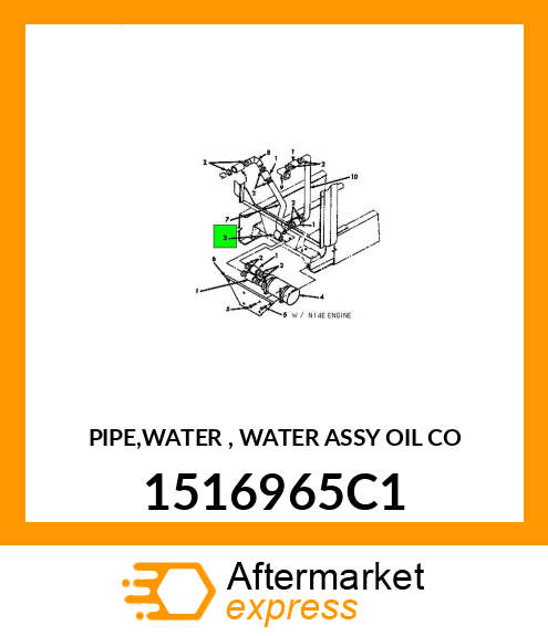 PIPE,WATER , WATER ASSY OIL CO 1516965C1