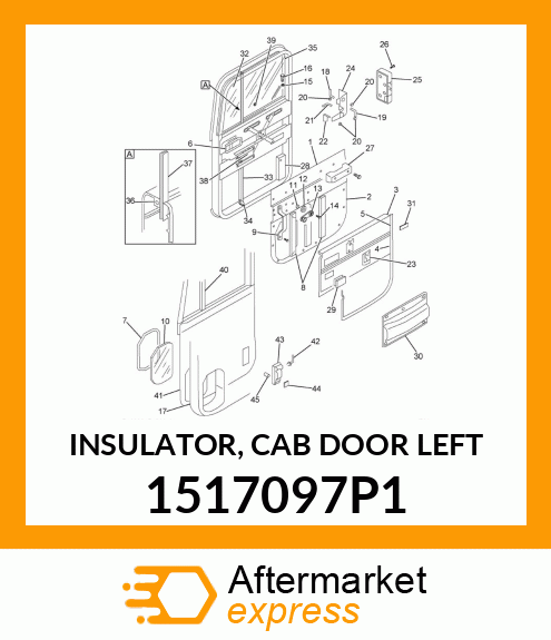 INSULATOR, CAB DOOR LEFT 1517097P1