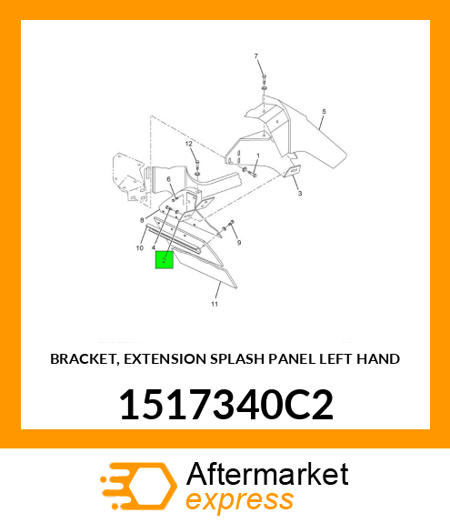 BRACKET, EXTENSION SPLASH PANEL LEFT HAND 1517340C2