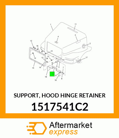 SUPPORT, HOOD HINGE RETAINER 1517541C2