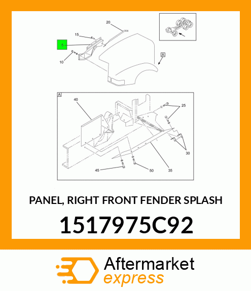 PANEL, RIGHT FRONT FENDER SPLASH 1517975C92