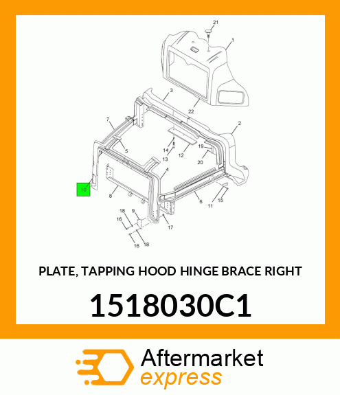PLATE, TAPPING HOOD HINGE BRACE RIGHT 1518030C1