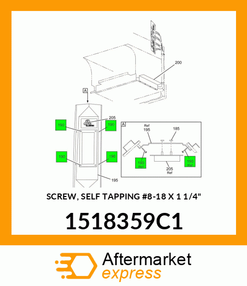 SCREW, SELF TAPPING #8-18 X 1 1/4" 1518359C1