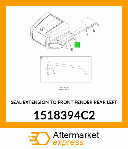 SEAL EXTENSION TO FRONT FENDER REAR LEFT 1518394C2