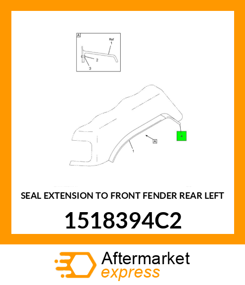 SEAL EXTENSION TO FRONT FENDER REAR LEFT 1518394C2