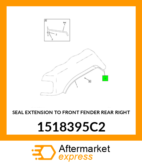 SEAL EXTENSION TO FRONT FENDER REAR RIGHT 1518395C2