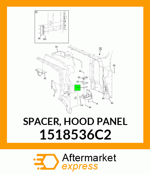 SPACER, HOOD PANEL 1518536C2