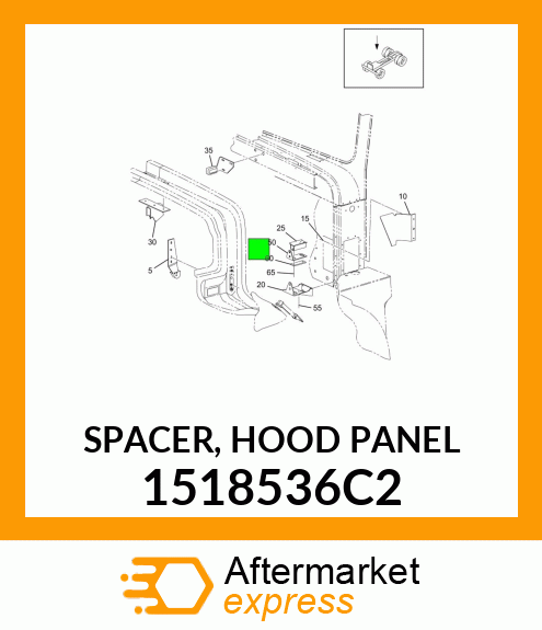 SPACER, HOOD PANEL 1518536C2