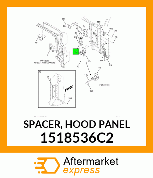 SPACER, HOOD PANEL 1518536C2