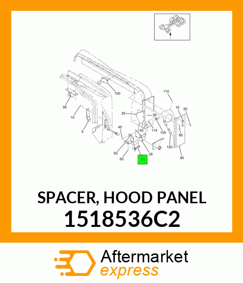 SPACER, HOOD PANEL 1518536C2