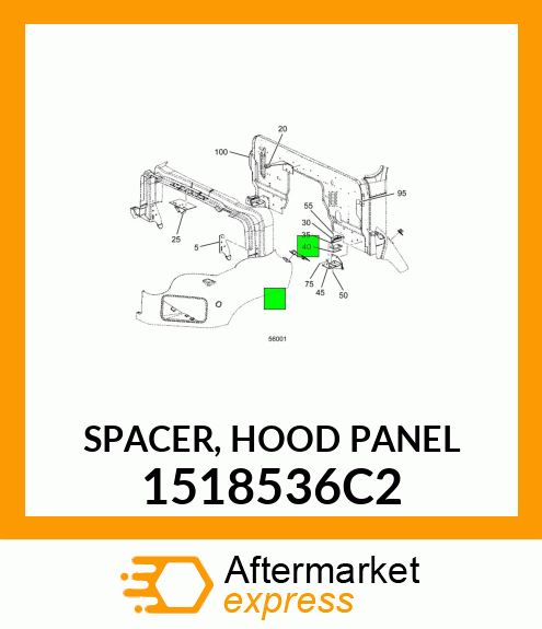 SPACER, HOOD PANEL 1518536C2