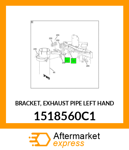 BRACKET, EXHAUST PIPE LEFT HAND 1518560C1