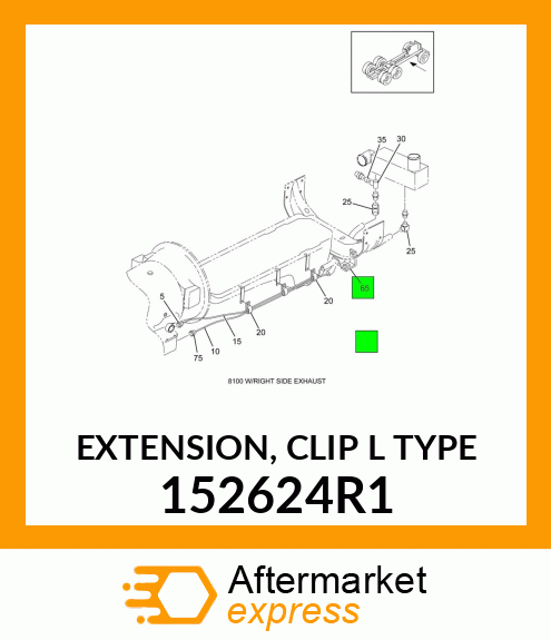 EXTENSION, CLIP "L" TYPE 152624R1