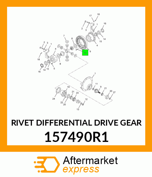 RIVET DIFFERENTIAL DRIVE GEAR 157490R1