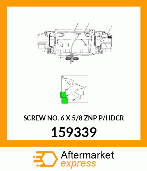 SCREW NO. 6 X 5/8 ZNP P/HDCR 159339