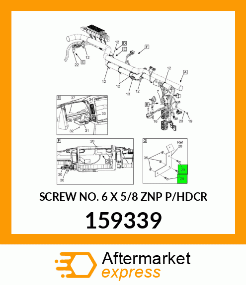 SCREW NO. 6 X 5/8 ZNP P/HDCR 159339