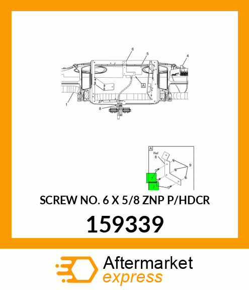 SCREW NO. 6 X 5/8 ZNP P/HDCR 159339