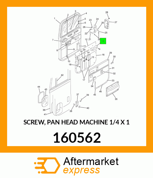 SCREW, PAN HEAD MACHINE 1/4" X 1" 160562