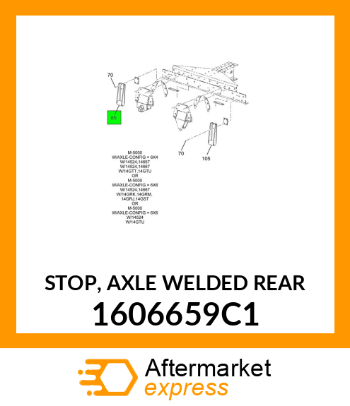 STOP, AXLE WELDED REAR 1606659C1