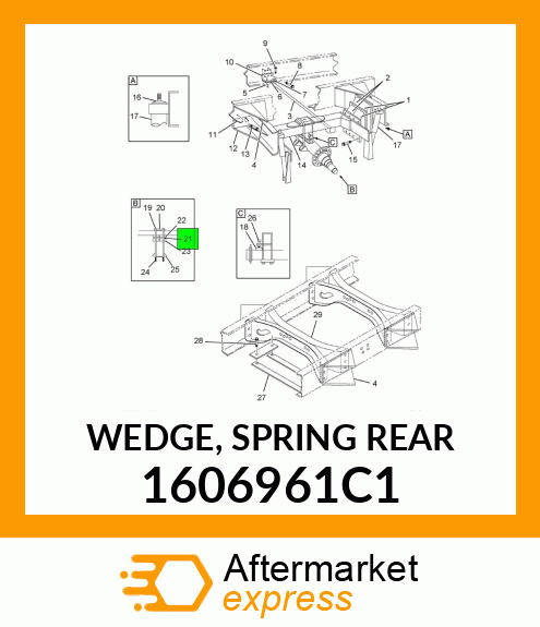 WEDGE, SPRING REAR 1606961C1