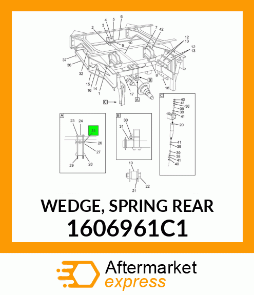 WEDGE, SPRING REAR 1606961C1