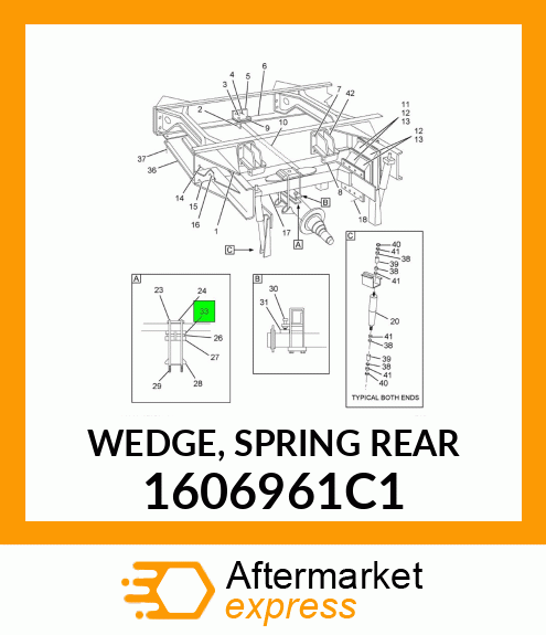 WEDGE, SPRING REAR 1606961C1