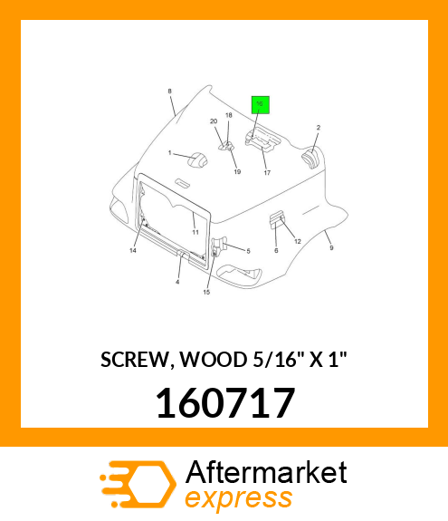 SCREW, WOOD 5/16" X 1" 160717