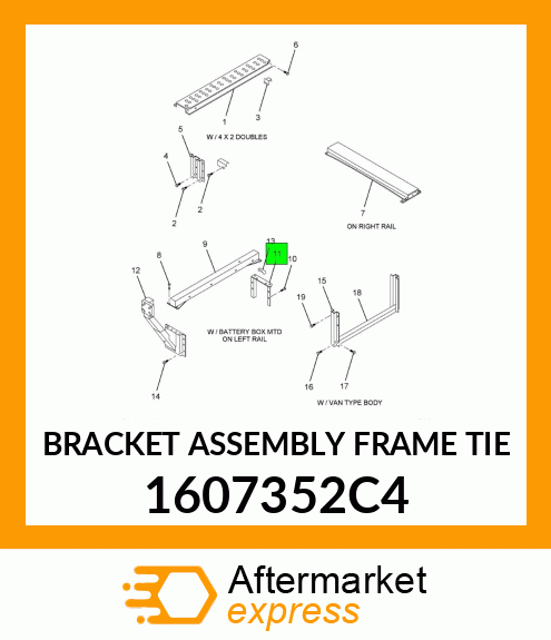 BRACKET ASSEMBLY FRAME TIE 1607352C4