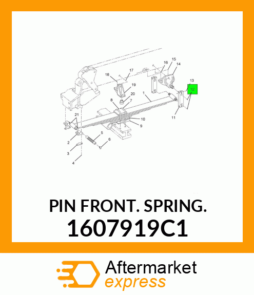 PIN FRONT. SPRING. 1607919C1