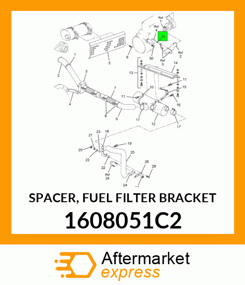 SPACER, FUEL FILTER BRACKET 1608051C2