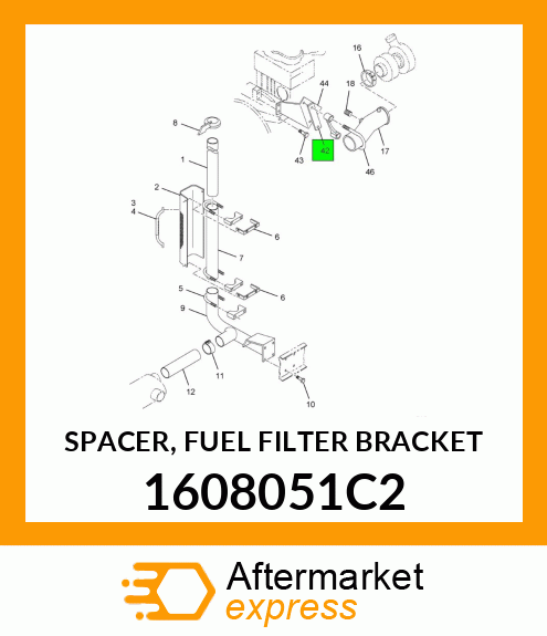 SPACER, FUEL FILTER BRACKET 1608051C2