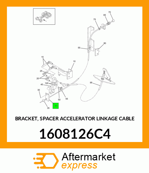 BRACKET, SPACER ACCELERATOR LINKAGE CABLE 1608126C4