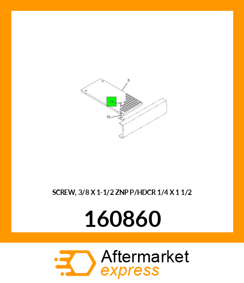 SCREW, 3/8 X 1-1/2 ZNP P/HDCR 1/4" X 1 1/2" 160860