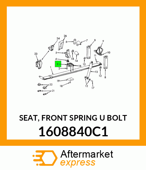 SEAT, FRONT SPRING U BOLT 1608840C1