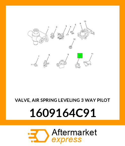 VALVE, AIR SPRING LEVELING 3 WAY PILOT 1609164C91