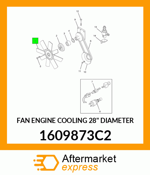 FAN ENGINE COOLING 28" DIAMETER 1609873C2