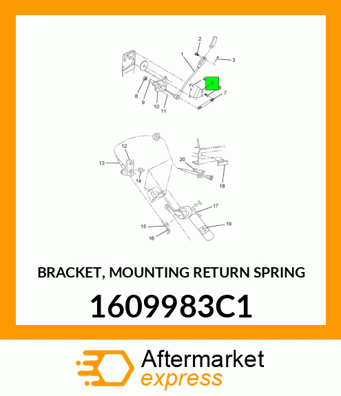 BRACKET, MOUNTING RETURN SPRING 1609983C1