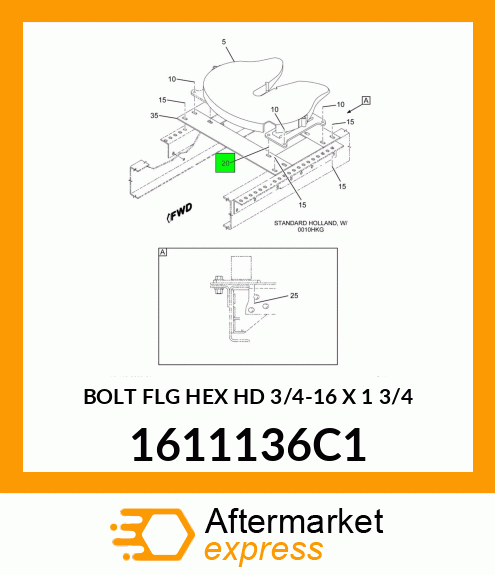 BOLT FLG HEX HD 3/4-16 X 1 3/4 1611136C1