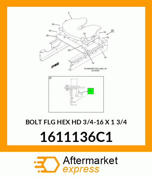 BOLT FLG HEX HD 3/4-16 X 1 3/4 1611136C1