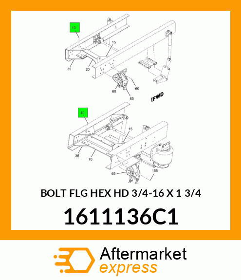 BOLT FLG HEX HD 3/4-16 X 1 3/4 1611136C1