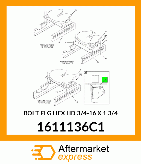 BOLT FLG HEX HD 3/4-16 X 1 3/4 1611136C1