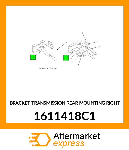 BRACKET TRANSMISSION REAR MOUNTING RIGHT 1611418C1