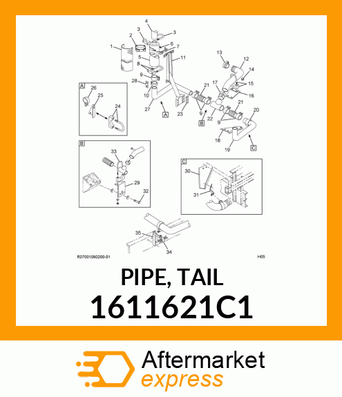 PIPE, TAIL 1611621C1