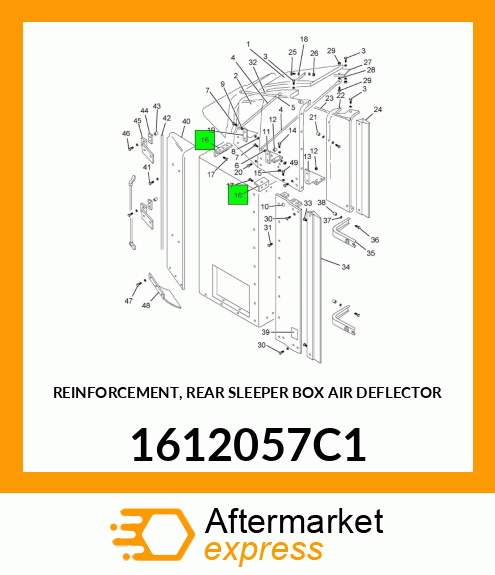 REINFORCEMENT, REAR SLEEPER BOX AIR DEFLECTOR 1612057C1