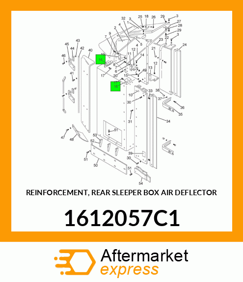 REINFORCEMENT, REAR SLEEPER BOX AIR DEFLECTOR 1612057C1
