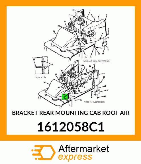 BRACKET REAR MOUNTING CAB ROOF AIR 1612058C1