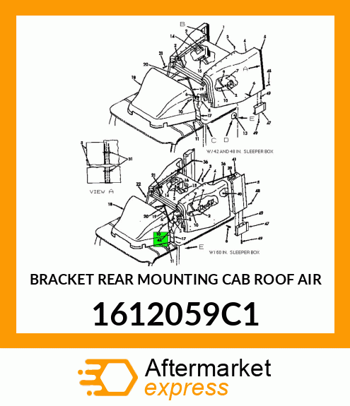 BRACKET REAR MOUNTING CAB ROOF AIR 1612059C1