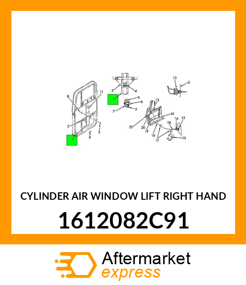 CYLINDER AIR WINDOW LIFT RIGHT HAND 1612082C91