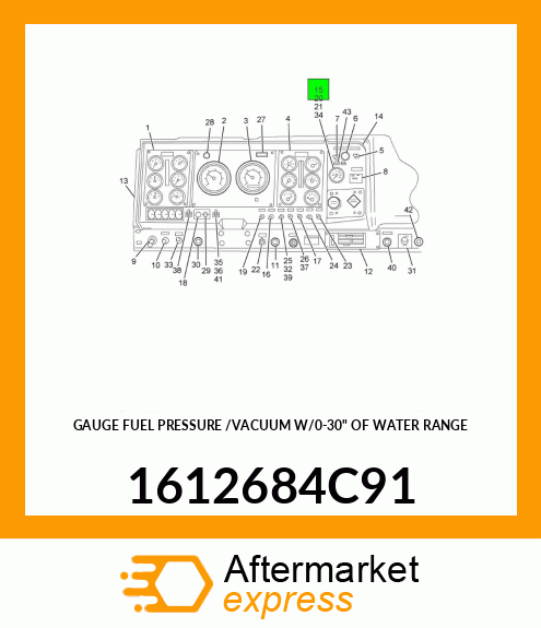 GAUGE FUEL PRESSURE /VACUUM W/0-30" OF WATER RANGE 1612684C91